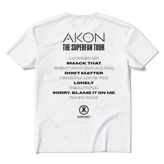 Akon Superfan Tour White Hit Song Tee Unisex