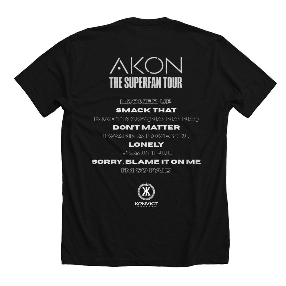 Akon Superfan Tour Black Graphic Tee Unisex